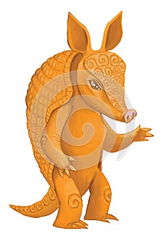 Illustration of a cute armadillo