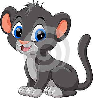 Illustration of cute baby panther cartoon