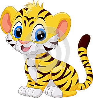 Illustration of cute baby tiger cartoon