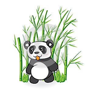 Illustration of cute Bear in Bamboo Forrest 3