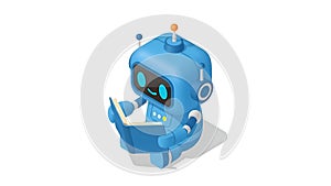 Robot Reading Book. AI Learning, Education Concept.