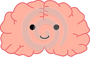 Illustration of a cute brain