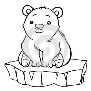 Illustration of cute cartoon baby Polar Bear