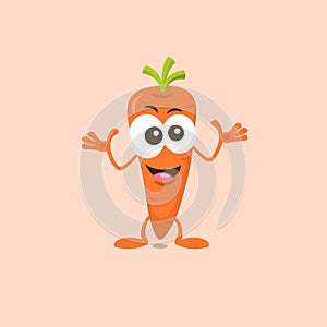 Illustration of cute decisive carrot mascot