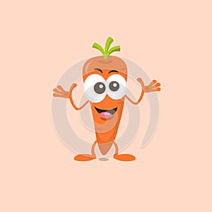 Illustration of cute decisive carrot mascot photo