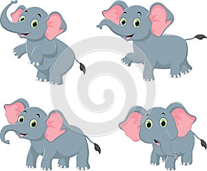 Illustration of cute elephant cartoon collection