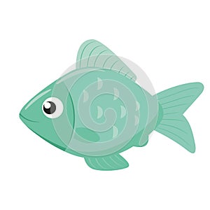 Illustration of a cute fish flat icon