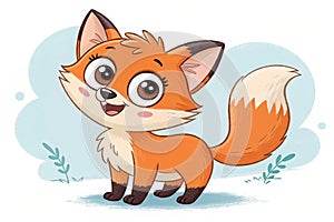 Illustration of cute fox cartoon