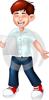 Cute kid cartoon ridding