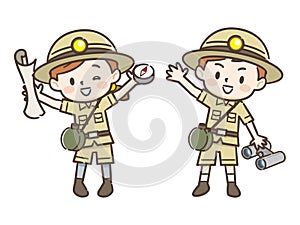 Illustration of cute kids of adventurer