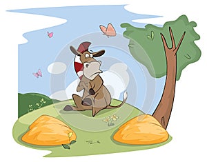 Illustration of a Cute Little Burro. Buridan`s