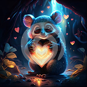 Ha abbracciato cuore illustrazioni da Carino poco topo grotta cuore generato l'animale 