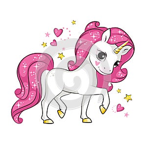 Illustration of cute little unicorn.