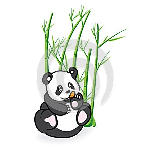 Illustration of cute Panda Bear in Bamboo Forrest 03