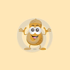 Illustration of cute peanut decisive mascot