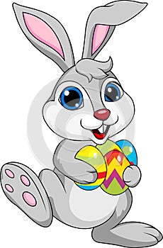 Cute rabbit with ester egg