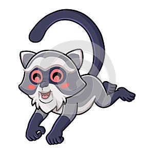 Cute samango monkey cartoon jumping