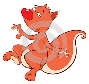 Illustration of a Cute Squirrel. Cartoon Character