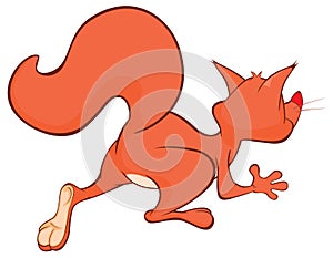 Illustration of a Cute Squirrel. Cartoon Character