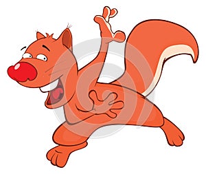 Illustration of a Cute Squirrel. Cartoon Character