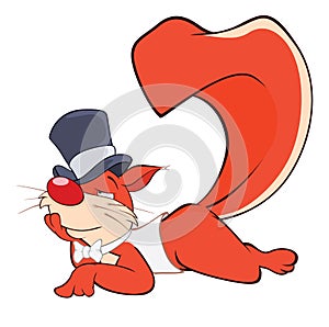Illustration of a Cute Squirrel Gentleman. Cartoon Character