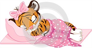 Girl Tiger Sleeping