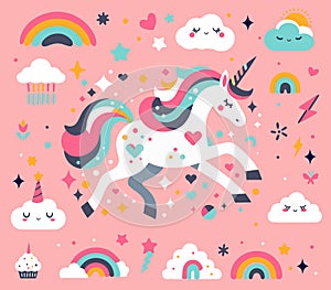 Illustration of a cute unicorn