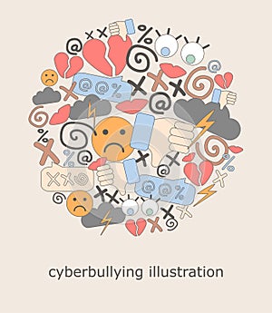 Illustration of cyberbullying