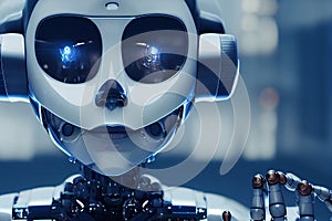 Illustration of a cyborg, artificial intelligence robot, future technology, humanoid machine