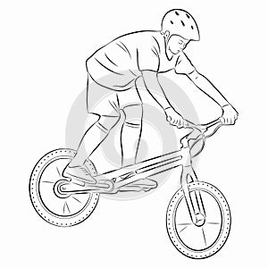 Illustration of a cyclist - biketrial , vector draw