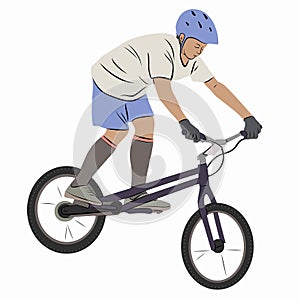 Illustration of a cyclist - biketrial , vector draw