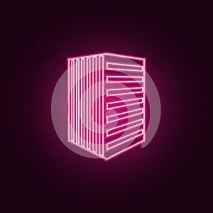 illustration of 3d modern building icon. Elements of 3d building in neon style icons. Simple icon for websites, web design, mobile