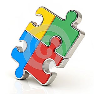 3D puzzle symbol illustration