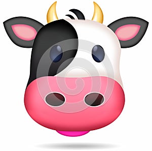 Illustration emoticon cow cartoon isolated photo