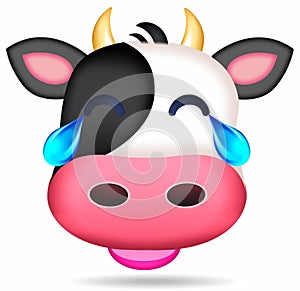 Illustration emoticon cow cartoon isolated photo