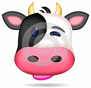 Illustration emoticon cow cartoon isolated photo