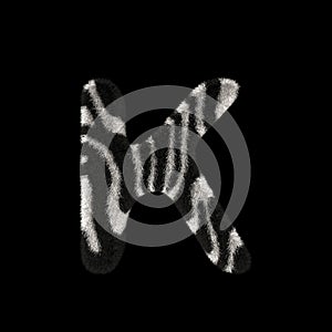 3D Rendering Creative Illustration Zebra Print Furry Letter K