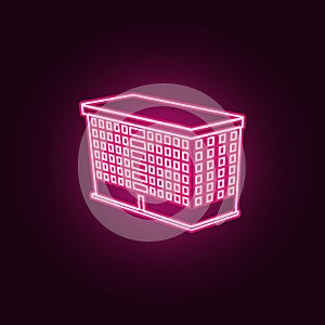 illustration of 3d school building icon. Elements of 3d building in neon style icons. Simple icon for websites, web design, mobile