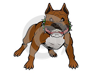 illustration of a dangerous Pitbull dog