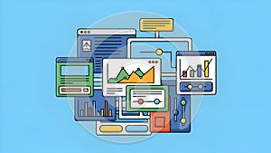 Data Analysis Dashboard UI, Business Analytics, Charts and Graphs