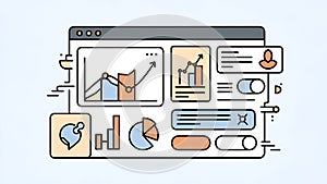 Data Analytics Dashboard UI, Charts, Graphs, Business Intelligence