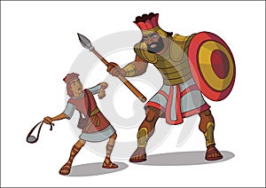 Illustration of David and Goliath