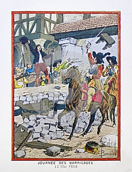 Illustration of the Day of the Barricades during the French Wars of Religion