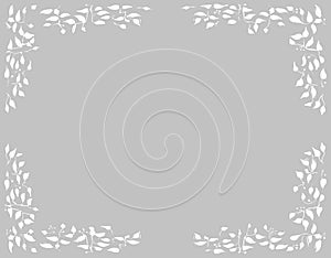 Illustration decorated Iluustration frame for invitation or annoucement with green leaves design photo