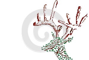 Illustration of deer made