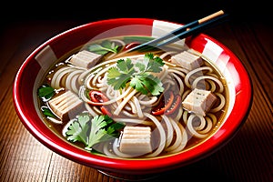 Illustration of delicious Pho style soup