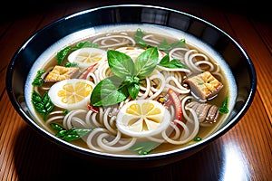 Illustration of delicious Pho style soup