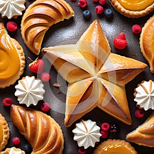 An illustration of a delicious and sweet seasonal pastry background