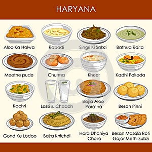 Illustration of delicious traditional food of Haryana India photo