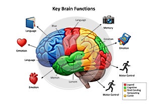 Illustration depicting the brain's key functions